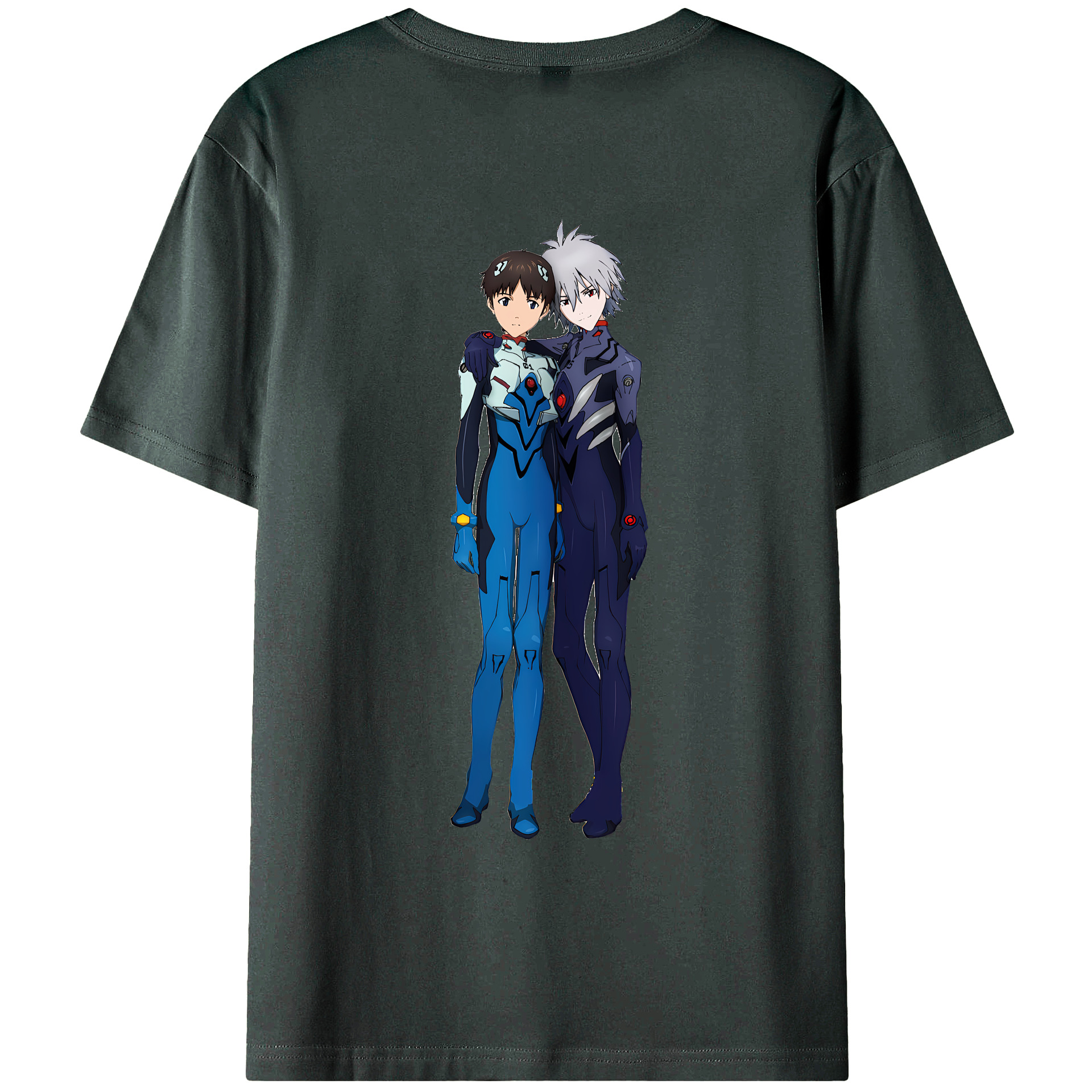 （画像用） EVA 新世紀エヴァンゲリオン 綿100％ メンズ半袖Tシャツ（バックプリント） 通気性